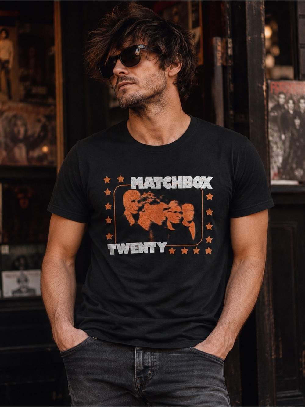 Matchbox Twenty 20 Band T-Shirt Men’s Large Black Graphic Concert Rock Tee